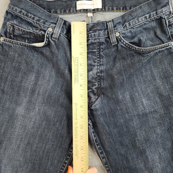Habitual Jeans Men's 33 Button Fly Dark Wash Blue Denim Pants Iron Cross Pocket - Picture 6 of 11